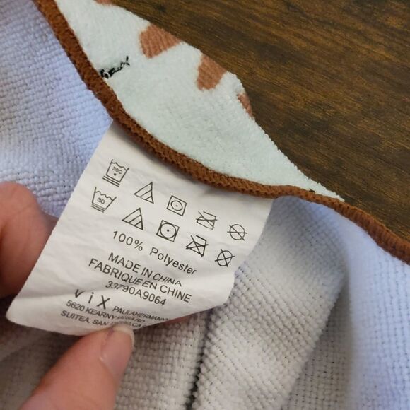 𝅺VIX Paula Hermanny  lotus flower beach towel blue and brown - Picture 2 of 3